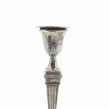 Candelsticks, a pair, silver, probably Sheffield, England, early 20th century.