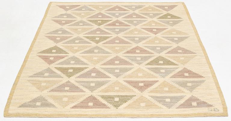 Sigvard Bernadotte, a carpet, "Harlequin", flat weave, ca 240 x 161,5 cm, signed SB.