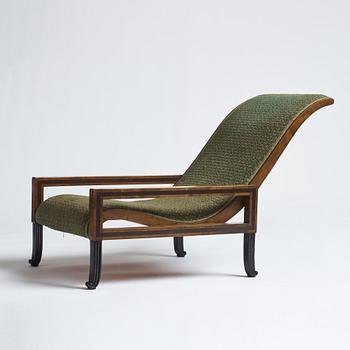 Carl Hörvik, a pair of mahogany-stained birch lounge chairs, Swedish Grace 1920s.