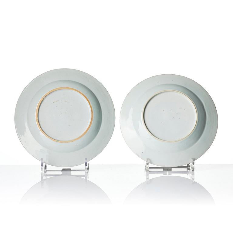 A set of 12 famille rose dishes, Qing dynasty, Qianlong (1736-95).