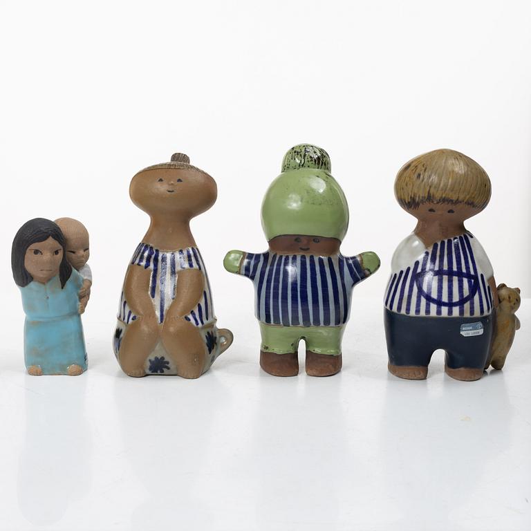 Lisa Larson, Figurines, 4 pcs, “Larsons ungar” and “Världens barn”, Gustavsberg.