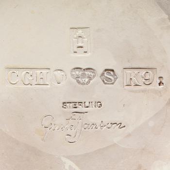 PARTI SILVER, 4 delar, 1900-tal, bla C G Hallberg, Stockholm. Delvis fyllda.