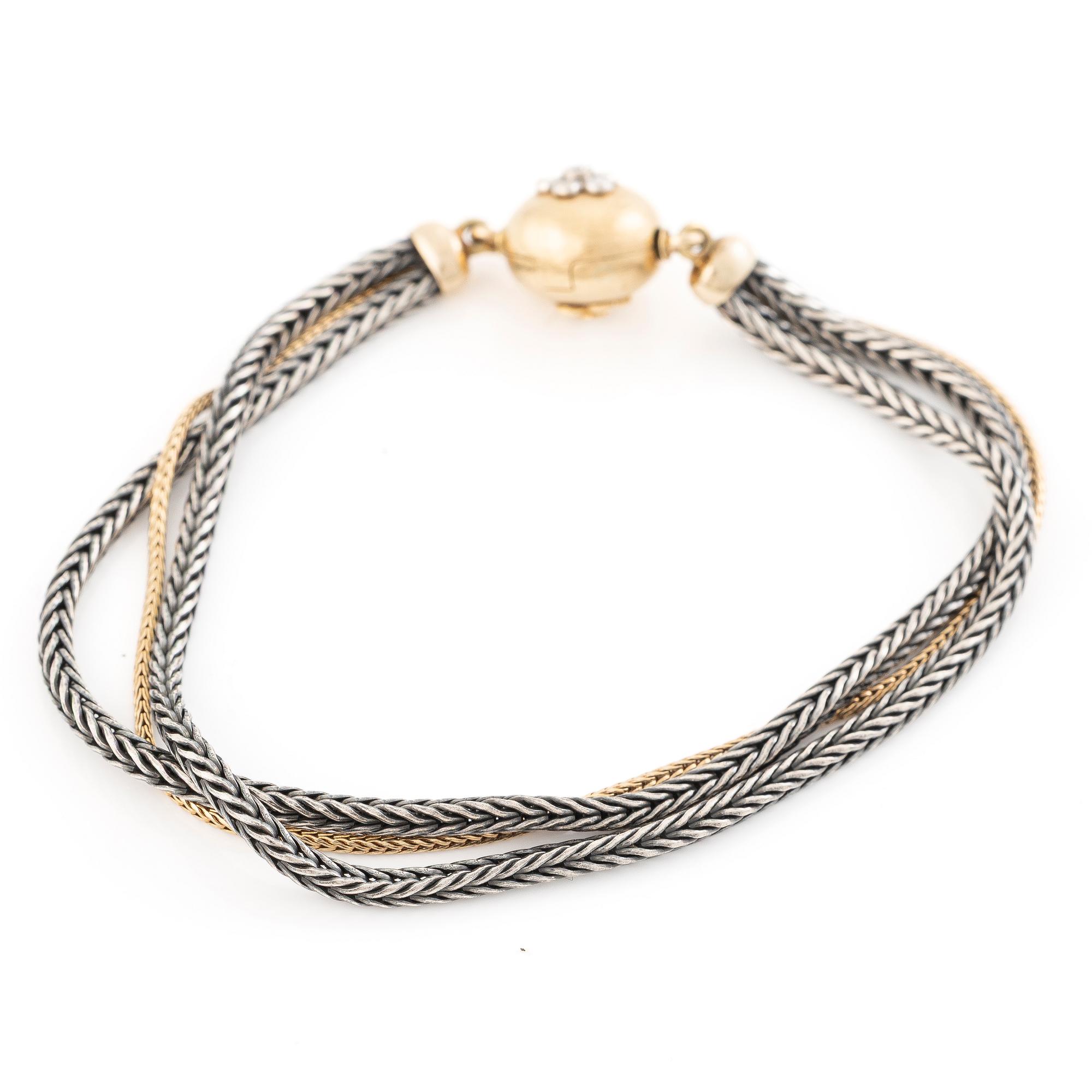 Ole Lyngaard, collier och armband silver och guld, med lås 18K guld med briljantslipade diamanter.