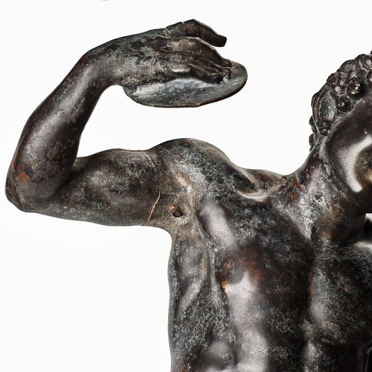 SCULPTURE, probably Italy 18th Century. Satyr with cymbals.