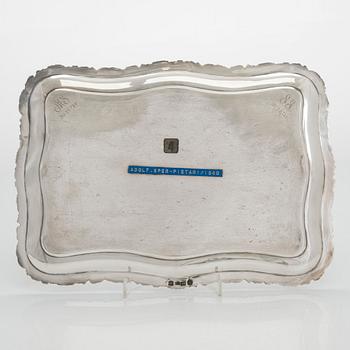 A silver tray, maker's mark of Adolf Sper, Saint Petersburg 1840.