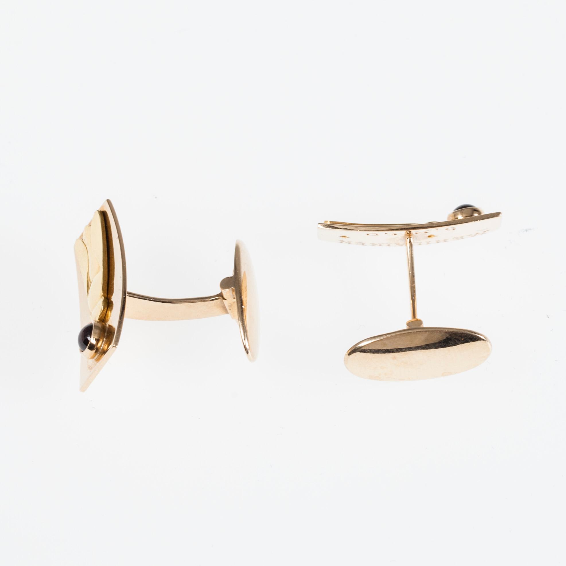 MANSCHETTKNAPPAR, 14K guld, N. Westerback, Helsingfors 1959. Vikt 10,8 g.