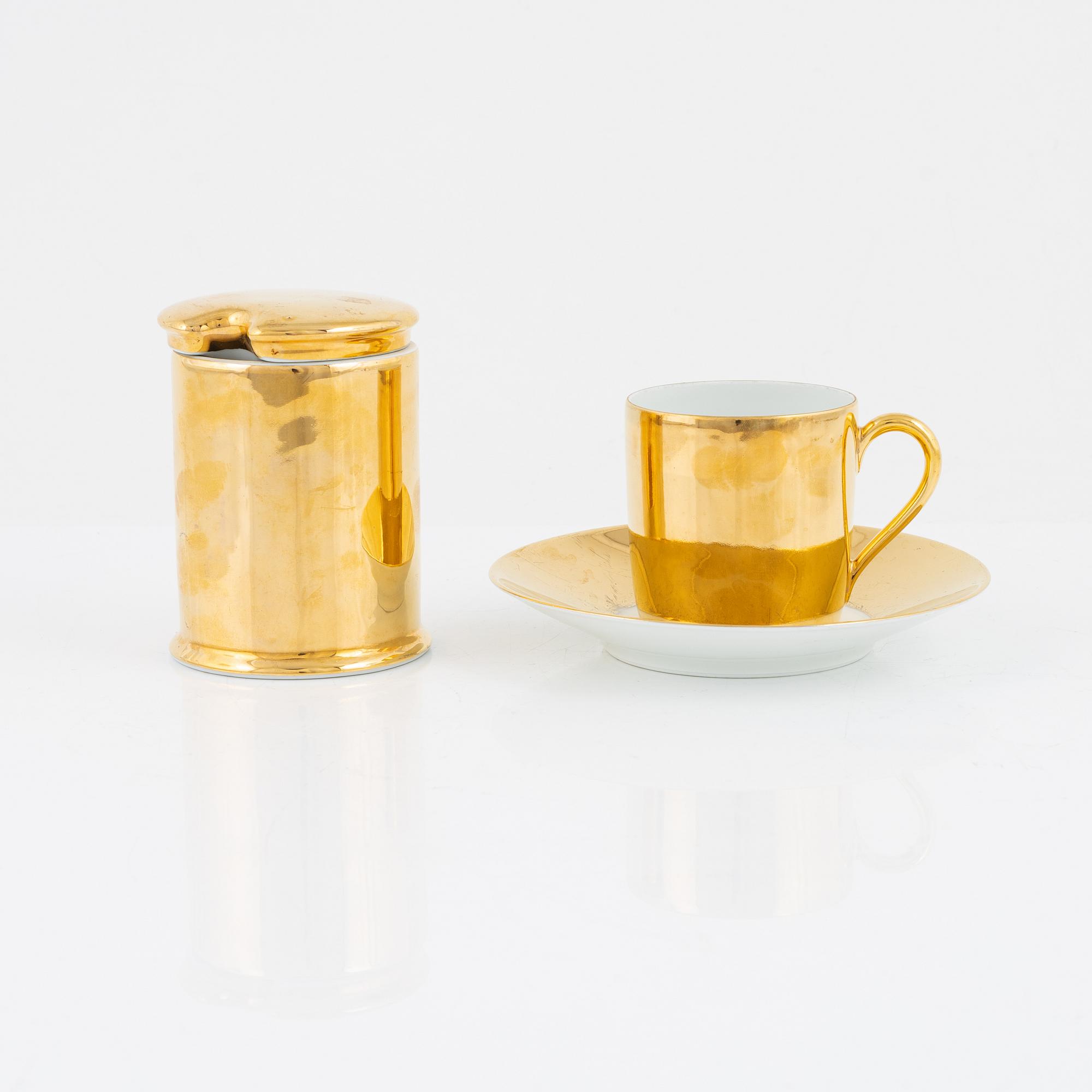 Kaffeservis, 13 delar, porslin, Limoges, Porcelaine de Paris, Frankrike.