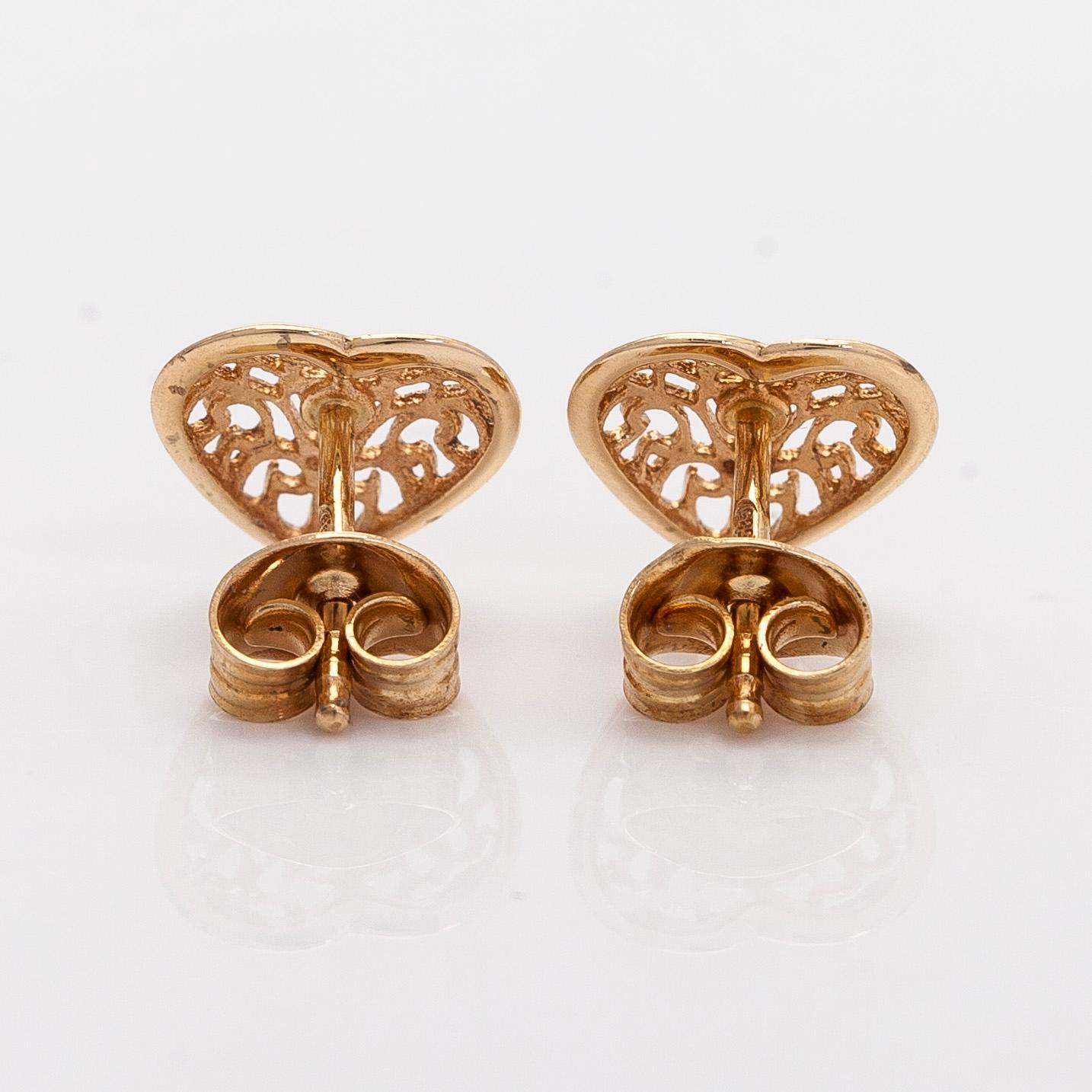 Kalevala Koru, earrings, 14K gold.