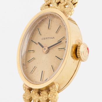 A Certina 18K gold ladies watch.