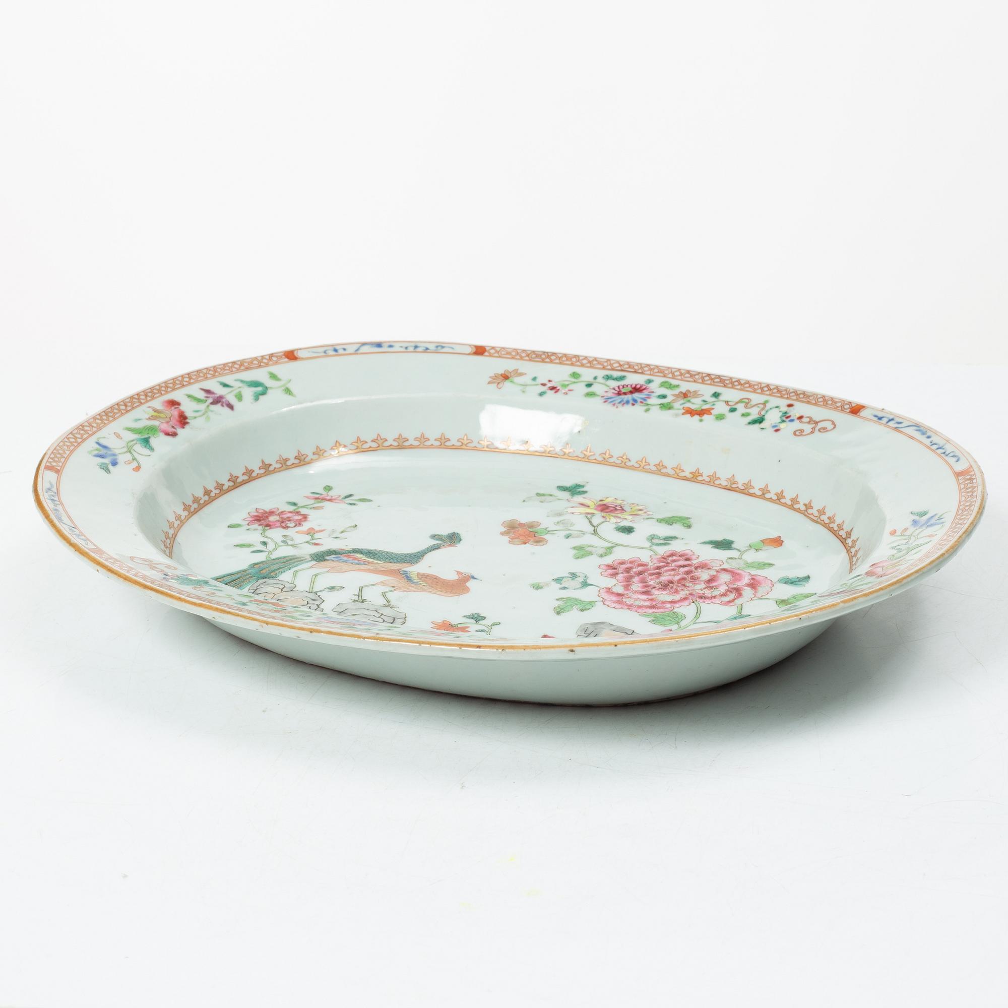 Djupt stekfat, kompaniporslin, Kina, Qingdynastin, Qianlong (1736-95).