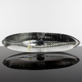A GLASS SCULPTURE, boat, Bertil Vallien, Kosta Boda.