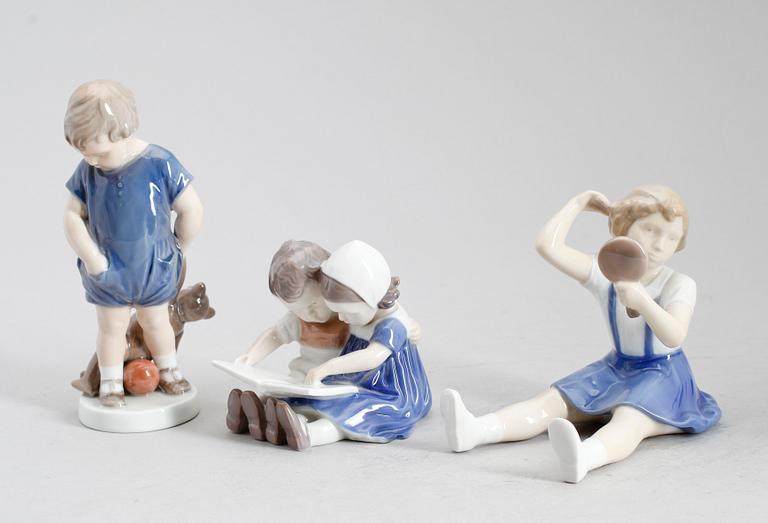 FIGURER, 3 st, porslin, Royal Copenhagen samt Bing & Gröndahl.