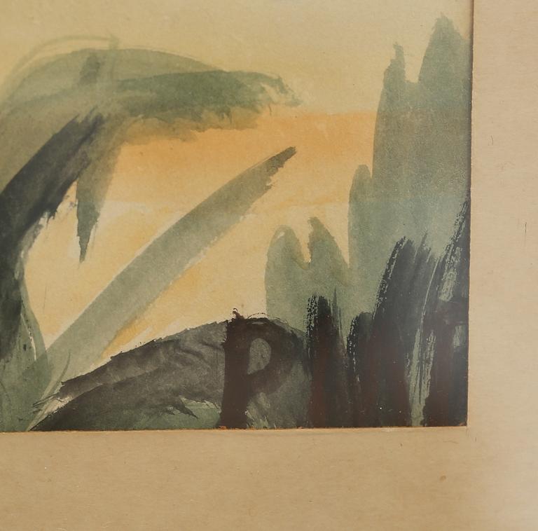PRIMUS MORTIMER PETTERSSON, akvarell, monogramsignerad.