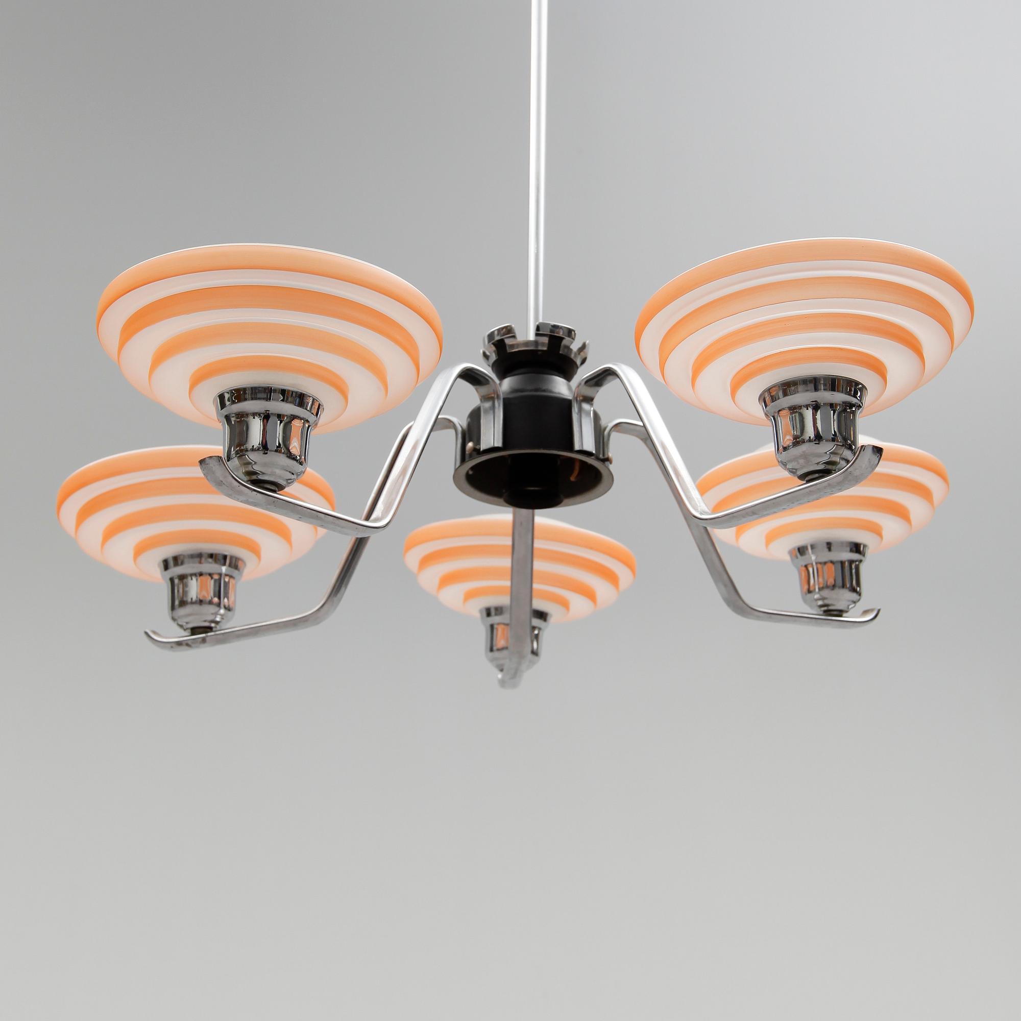TAKLAMPA, art déco, 1900-talets första hälft. Höjd 75 cm.