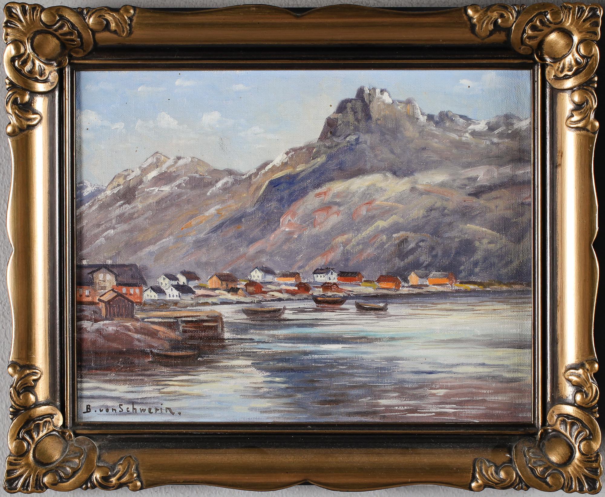 BO VON SCHWERIN, 2 st, oljor på pannå, signerade.