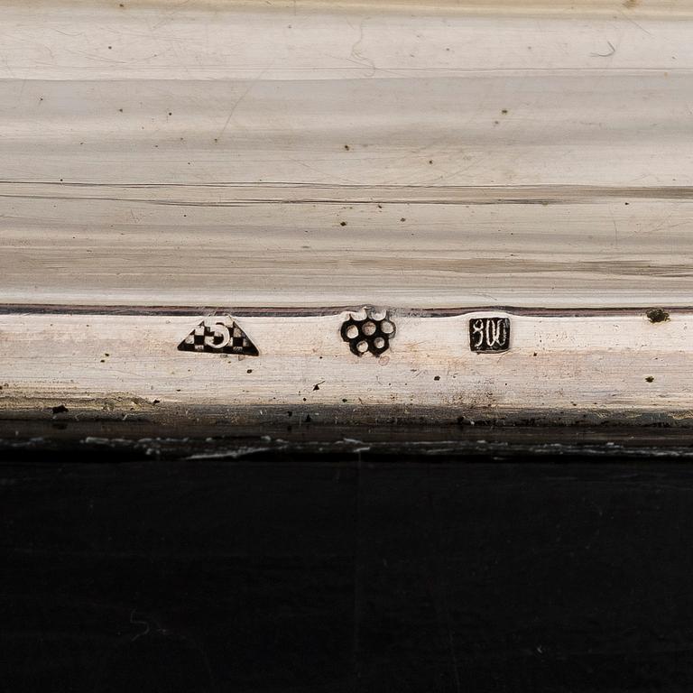 A tray with ashtrays, silver and glass, Czechoslovakia 1942-1945.