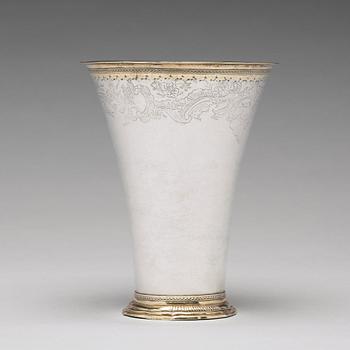 A Swedish 18th century parcel-gilt silver beaker, possibly Lars Petter Hackzell (1768-1771(-72)), Örebro 1769.