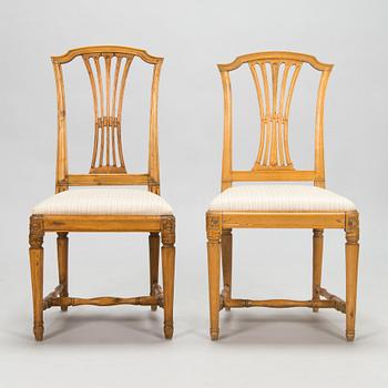 A set of six Gustavian chairs, four signed MLB for Melchior Lundberg (Stockholm 1775-1812).