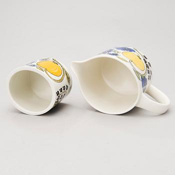 A 7-piece set of 'Paratiisi' porcelain tableware for Arabia, marked after 1980.