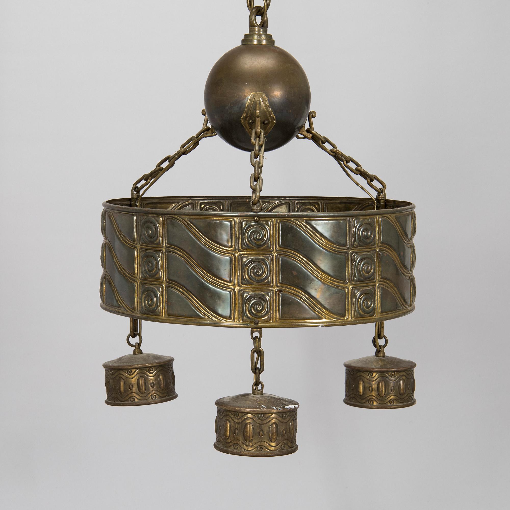 A Jugend style ceiling lamp, circa 1900.