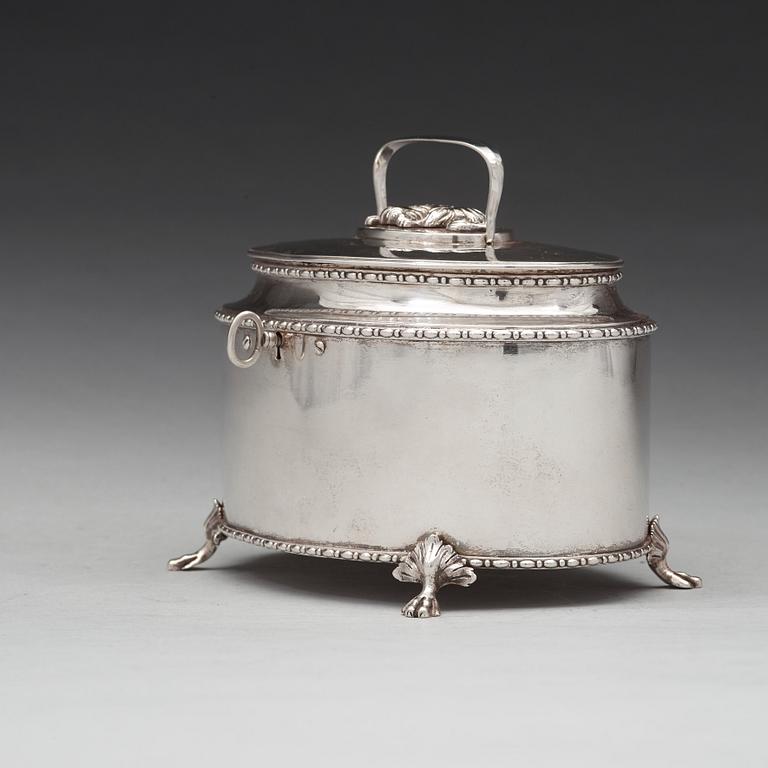 A Swedish 18th century silver sugar-casket, mark of Pehr Zethelius, Stockholm 1797.