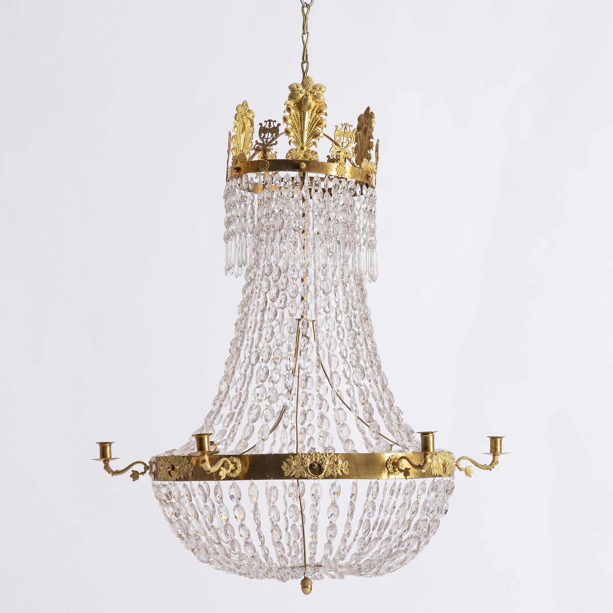 Chandelier. Karl Johan, first half of the 19th century.