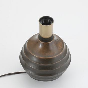 BORDSLAMPA, brons, signerad NJ, Svensk vara, 1930-tal.