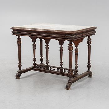 A center table with marble top, 19th Century.