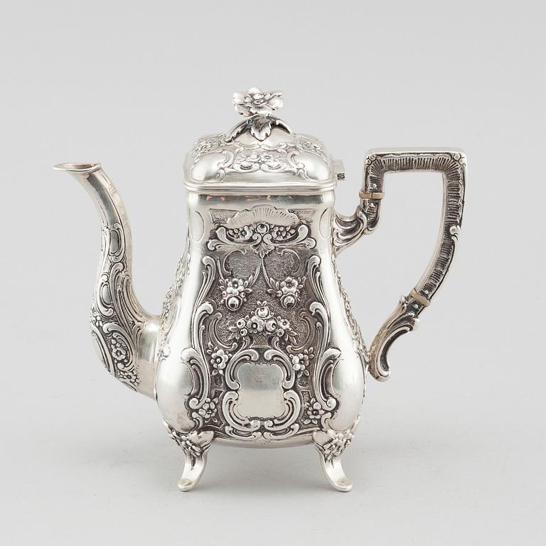 A 20th century silver coffee pot, Germany with swedish import markings.