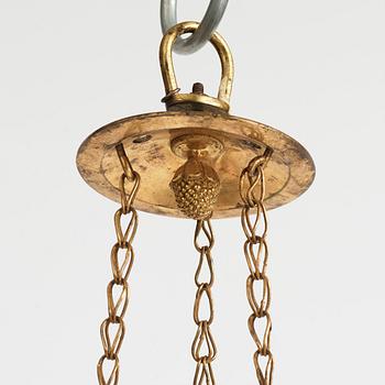 A late Gustavian early 19th century six-light hanging-lamp.