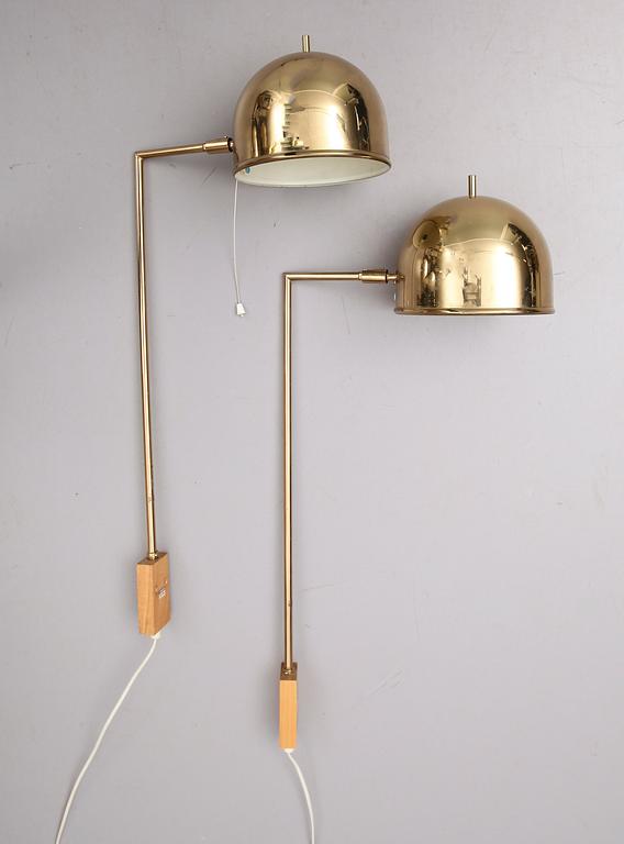 VÄGGLAMPOR, 1 par, Bergboms, 1900-talets mitt.