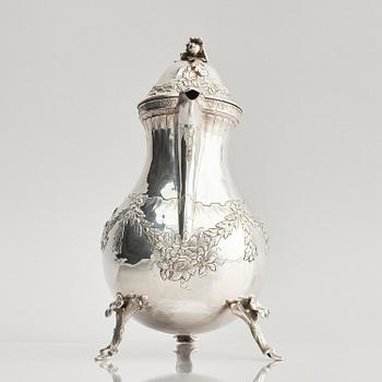 A Swedish 18th century silver coffee-pot, mark of Jacob Lampa, Stockholm 1777.