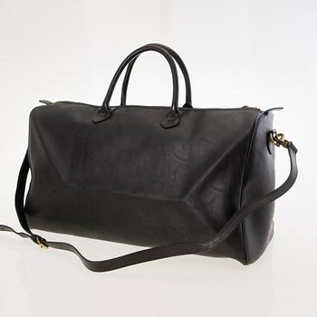 CHRISTIAN DIOR Black Monogram Coated Canvas Duffel Bag.