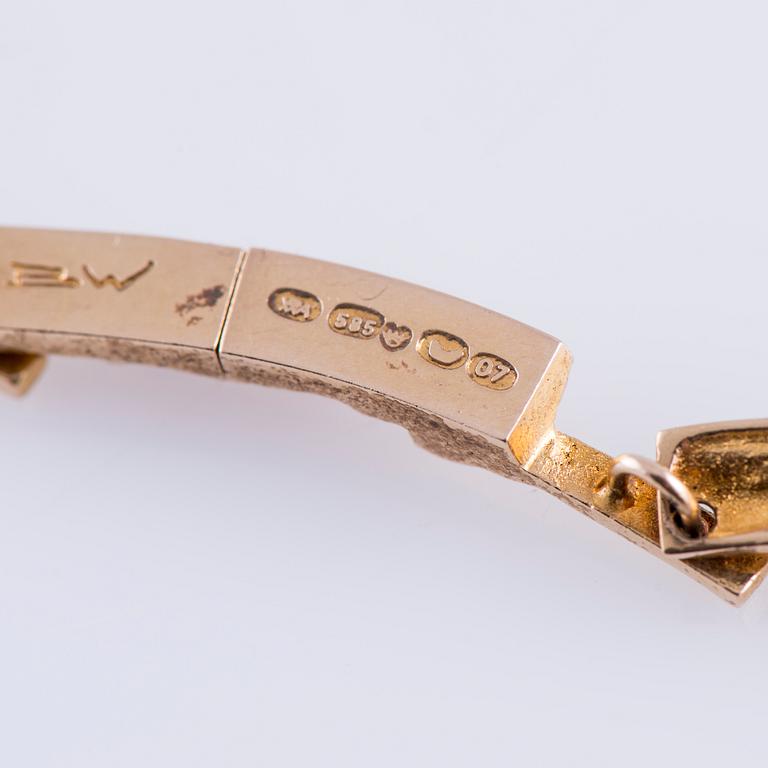 BJÖRN WECKSTRÖM, COLLIER Tundra, 14K guld. Lapponia 1967. Vikt 30 g.