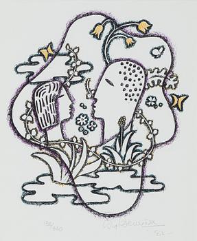 Sigvard Bernadotte, färglitografi, 1982, signerad 138/360.