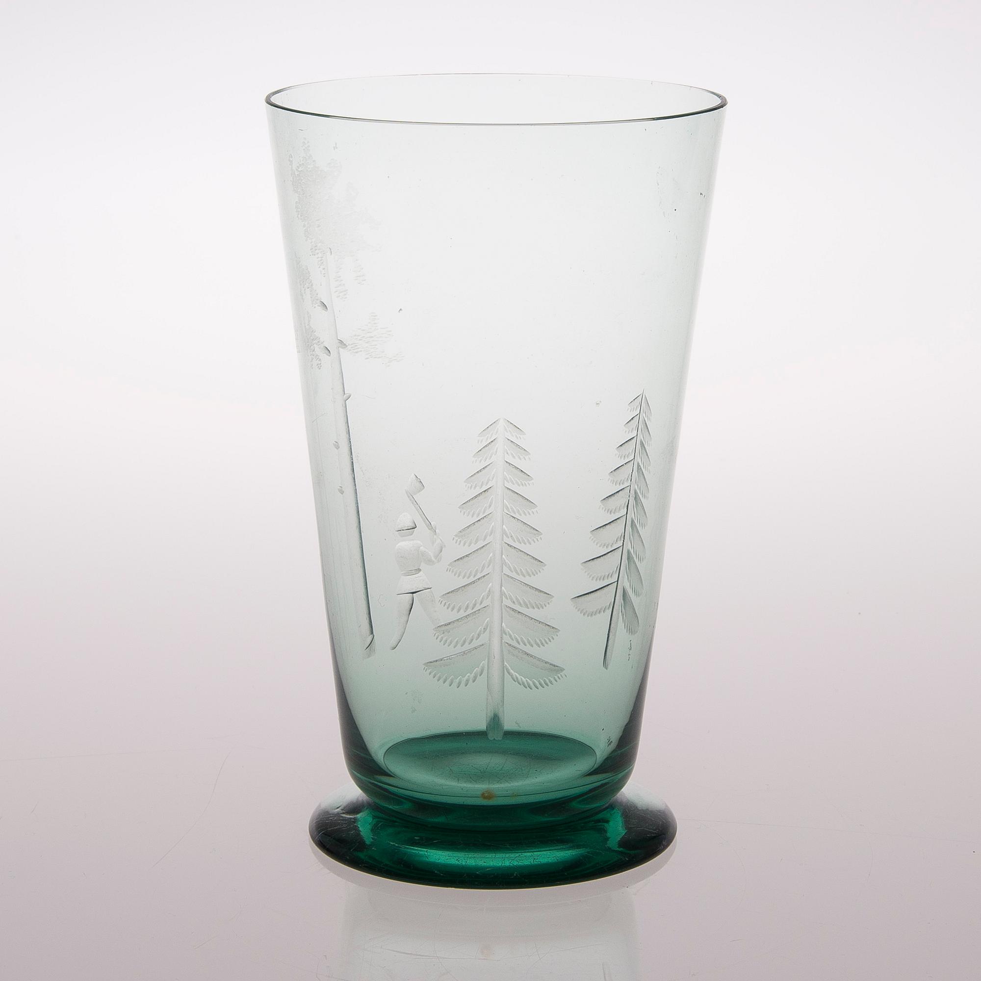 GÖRAN HONGELL, MALJAKKO, lasia, kaiverruskoristelu Jalmari Lehto, Karhula.