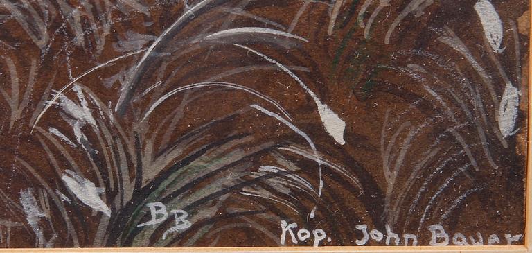 OKÄND KONSTNÄR, akvarell. Sign BB. Kopia efter John Bauer.