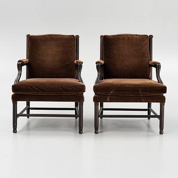 Fåtöljer, ett par, Gripsholmsmodell, Norell Möbler AB.