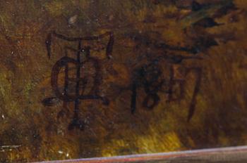 OKÄND KONSTNÄR, olja på duk, England, monogramsign o dat 1867.
