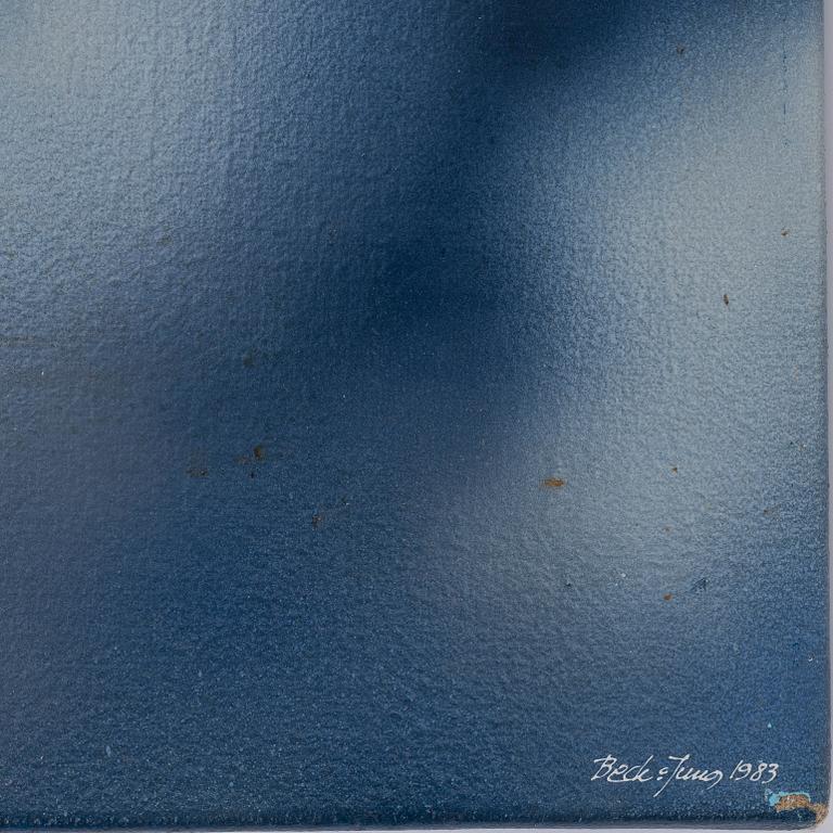 Beck & Jung, acrylic and computer plot ink on canvas, signed and dated 1983.