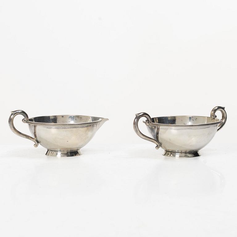 Grädd- och sockerskål, silver, J. Tostrup, Oslo, Norge, 1900-tal.