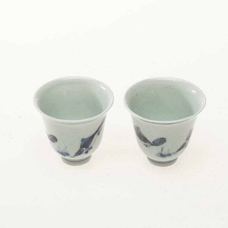 VINBÄGARE, porslin, Kangxi 1700-tal.