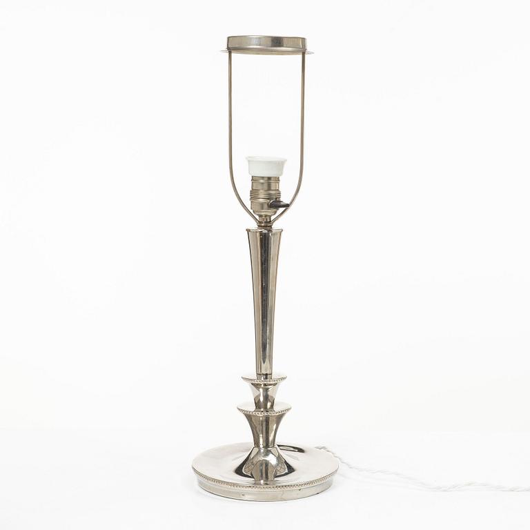 A silver plated table lamp, first half of the 20th century.