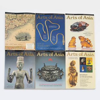 Tidskriften Arts of Asia, 46 magasin. Tidsera 1978-2000.