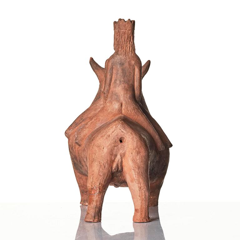Helga Henschen, "Bröllopsresan", skulptur, terrakotta, egen studio 1950-60-tal.