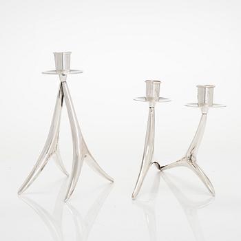 Anna-Greta Eker, two silver candlesticks, Auran Kultaseppä Oy, Turku 1958 and 1978.