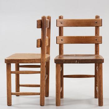 An Axel Einar Hjorth stained pine dining set 'Sandhamn', Nordiska Kompaniet, Sweden 1931-33.
