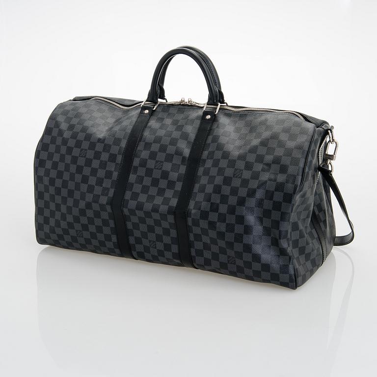 Louis Vuitton, A Damier Graphite  'Keepall 55 Bandoulière', weekend bag.