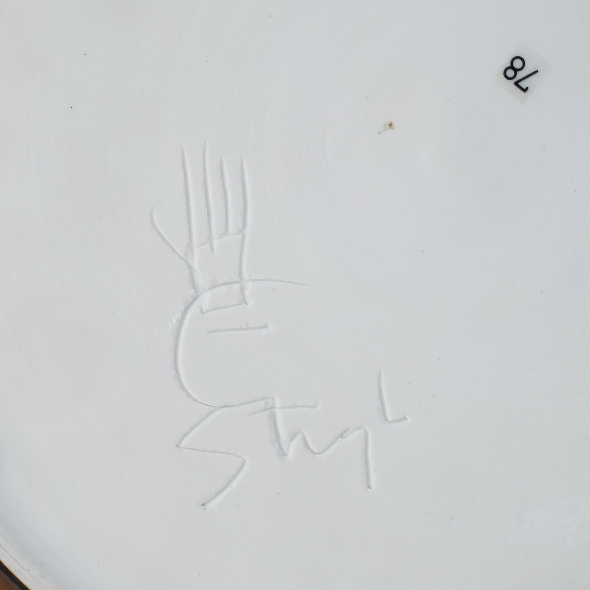 SKÅL OCH SKÅLFAT, stengods, Stig Lindberg, Gustavsberg studio 1974.