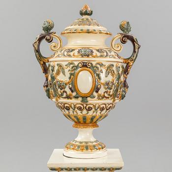 A cermic pedestal and urn from Rörstrand, late 20th Century.